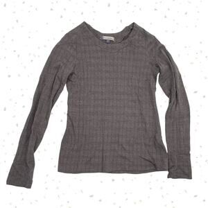 Ibex Merino Wool Gray Purple Base Layer Long Sleeve T Nordic Sweater Top Size M